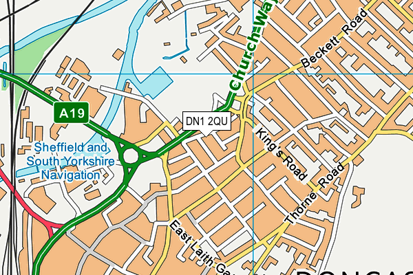 DN1 2QU map - OS VectorMap District (Ordnance Survey)