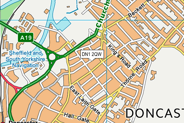 DN1 2QW map - OS VectorMap District (Ordnance Survey)