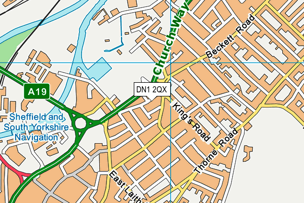 DN1 2QX map - OS VectorMap District (Ordnance Survey)