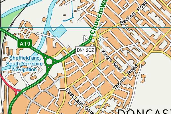 DN1 2QZ map - OS VectorMap District (Ordnance Survey)