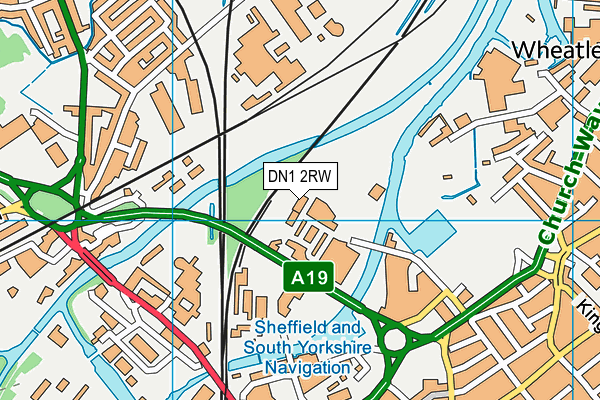 DN1 2RW map - OS VectorMap District (Ordnance Survey)