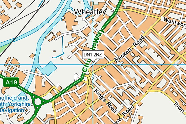 DN1 2RZ map - OS VectorMap District (Ordnance Survey)