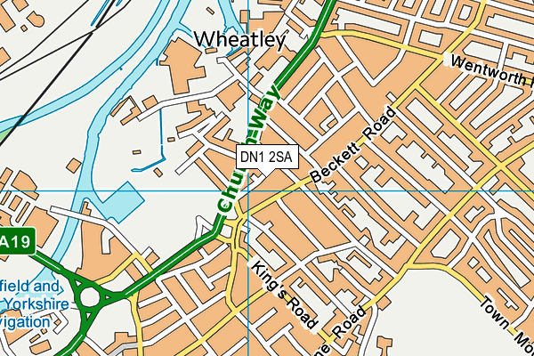 DN1 2SA map - OS VectorMap District (Ordnance Survey)