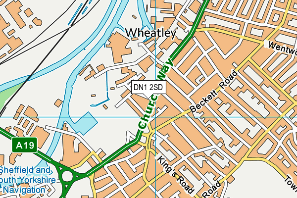 DN1 2SD map - OS VectorMap District (Ordnance Survey)