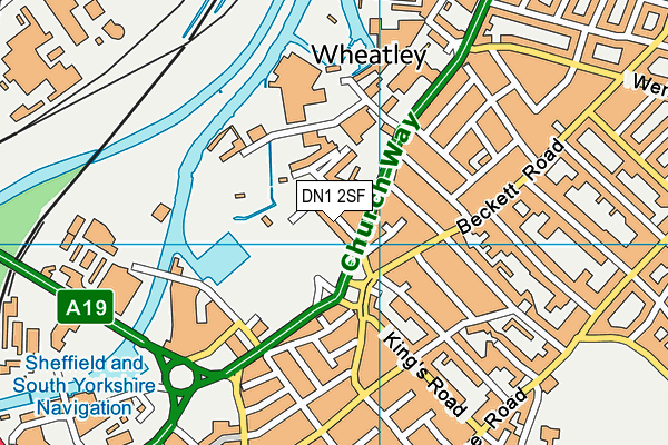 DN1 2SF map - OS VectorMap District (Ordnance Survey)