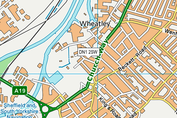 DN1 2SW map - OS VectorMap District (Ordnance Survey)