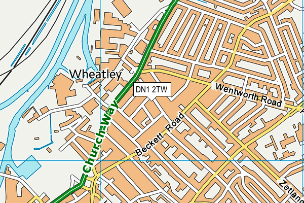 DN1 2TW map - OS VectorMap District (Ordnance Survey)
