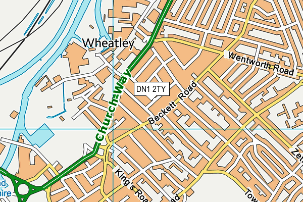 DN1 2TY map - OS VectorMap District (Ordnance Survey)