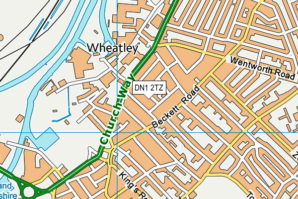 DN1 2TZ map - OS VectorMap District (Ordnance Survey)