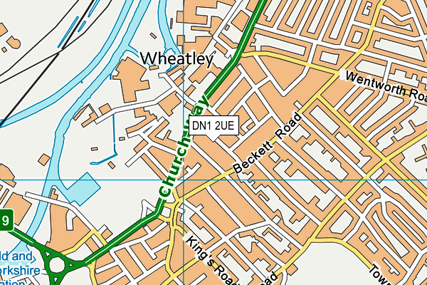 DN1 2UE map - OS VectorMap District (Ordnance Survey)