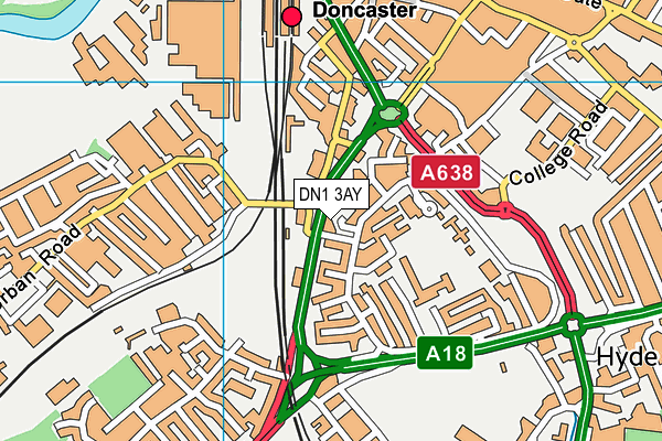 DN1 3AY map - OS VectorMap District (Ordnance Survey)