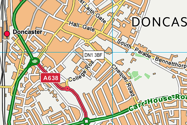 Doncaster UTC map (DN1 3BF) - OS VectorMap District (Ordnance Survey)
