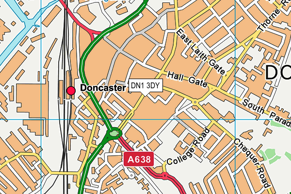 DN1 3DY map - OS VectorMap District (Ordnance Survey)