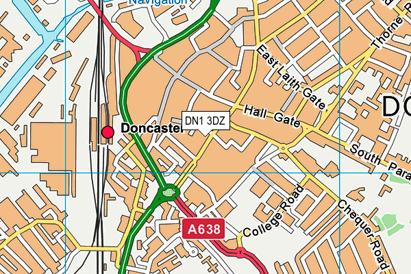 DN1 3DZ map - OS VectorMap District (Ordnance Survey)