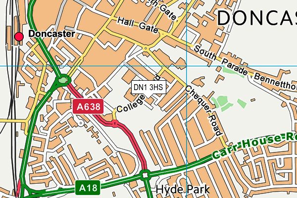 DN1 3HS map - OS VectorMap District (Ordnance Survey)