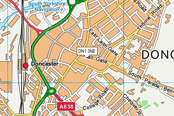 DN1 3NE map - OS VectorMap District (Ordnance Survey)