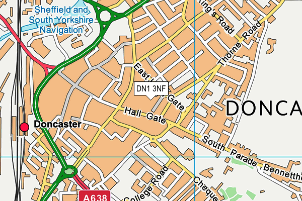 DN1 3NF map - OS VectorMap District (Ordnance Survey)