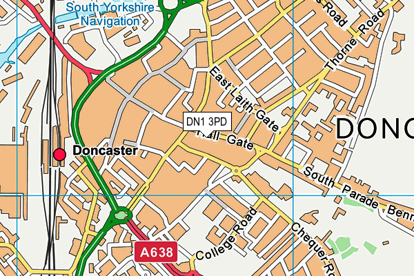 DN1 3PD map - OS VectorMap District (Ordnance Survey)