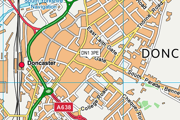 DN1 3PE map - OS VectorMap District (Ordnance Survey)