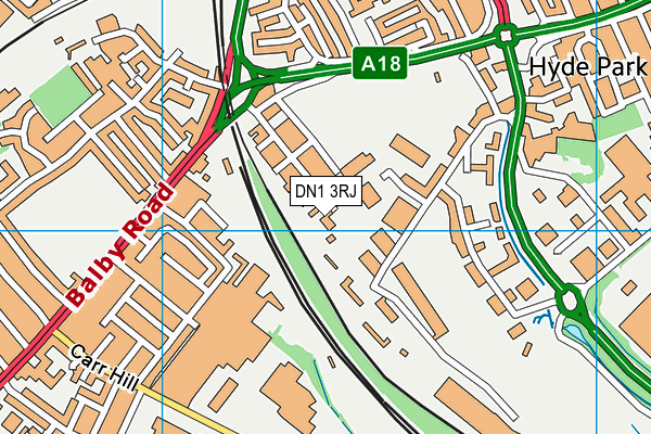 DN1 3RJ map - OS VectorMap District (Ordnance Survey)