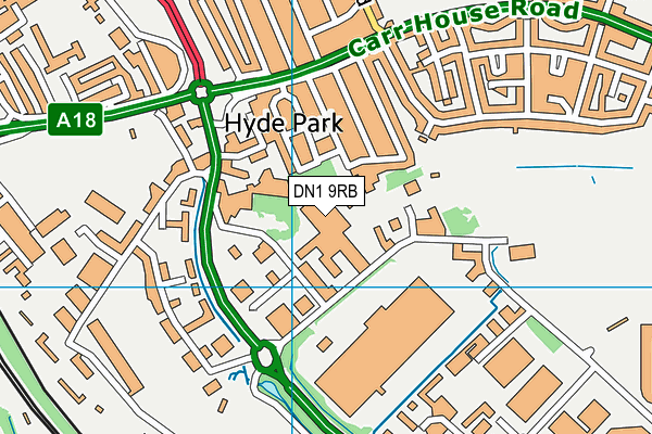DN1 9RB map - OS VectorMap District (Ordnance Survey)