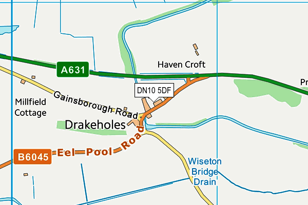 DN10 5DF map - OS VectorMap District (Ordnance Survey)