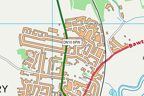 DN10 6PW map - OS VectorMap District (Ordnance Survey)