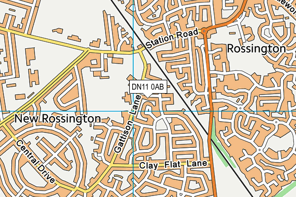 DN11 0AB map - OS VectorMap District (Ordnance Survey)