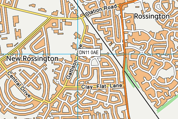 DN11 0AE map - OS VectorMap District (Ordnance Survey)
