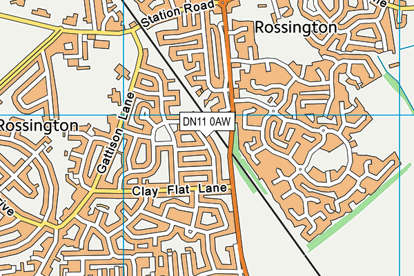 DN11 0AW map - OS VectorMap District (Ordnance Survey)