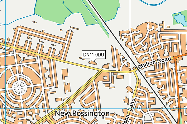 Rossington Miners Welfare map (DN11 0DU) - OS VectorMap District (Ordnance Survey)