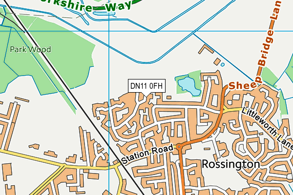 DN11 0FH map - OS VectorMap District (Ordnance Survey)