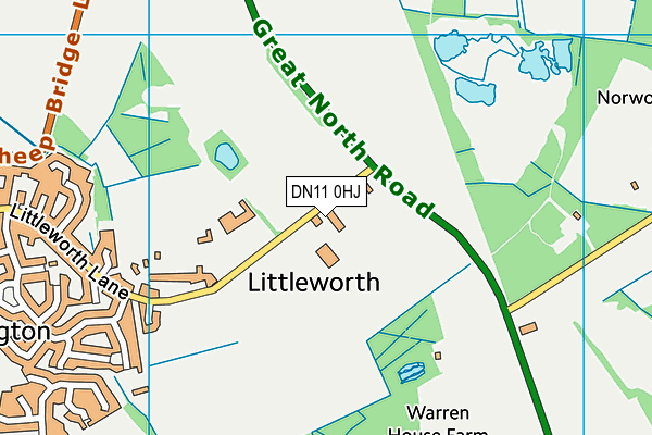 DN11 0HJ map - OS VectorMap District (Ordnance Survey)