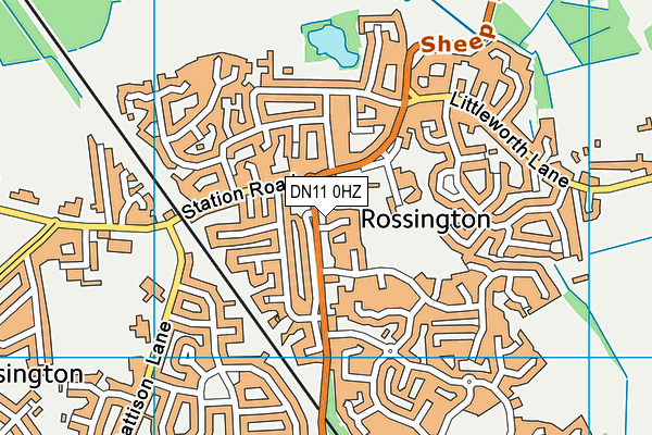 DN11 0HZ map - OS VectorMap District (Ordnance Survey)