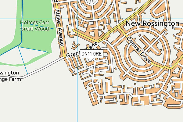 DN11 0RE map - OS VectorMap District (Ordnance Survey)