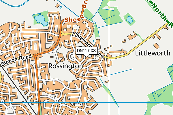 DN11 0XS map - OS VectorMap District (Ordnance Survey)