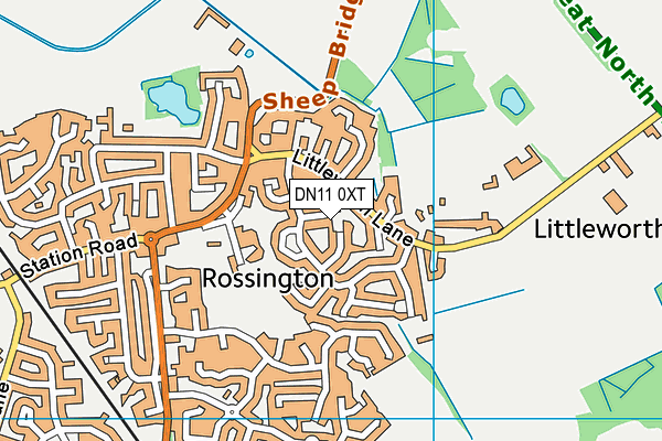 DN11 0XT map - OS VectorMap District (Ordnance Survey)