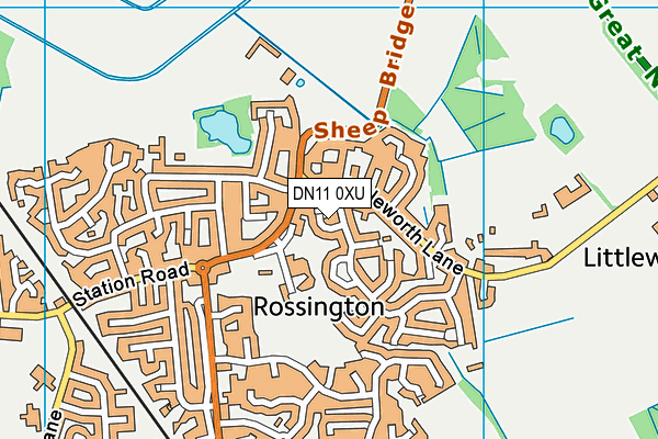 DN11 0XU map - OS VectorMap District (Ordnance Survey)