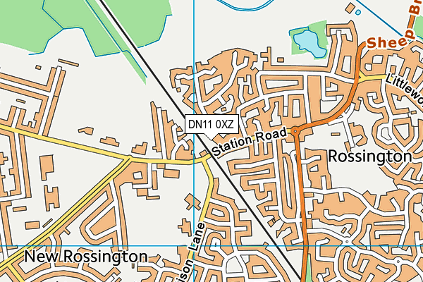 DN11 0XZ map - OS VectorMap District (Ordnance Survey)