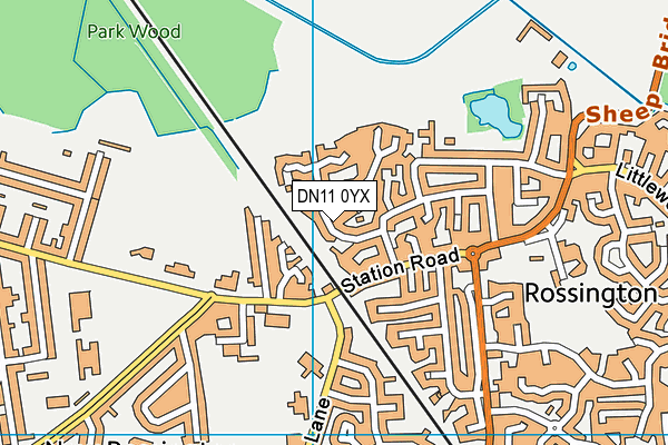 DN11 0YX map - OS VectorMap District (Ordnance Survey)