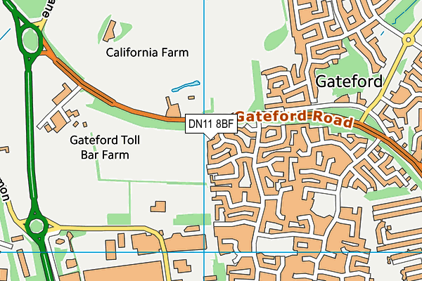 DN11 8BF map - OS VectorMap District (Ordnance Survey)