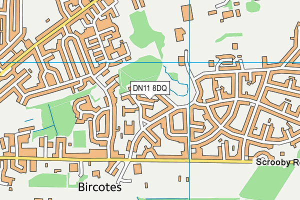 DN11 8DQ map - OS VectorMap District (Ordnance Survey)