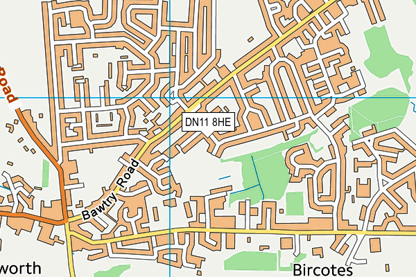 DN11 8HE map - OS VectorMap District (Ordnance Survey)