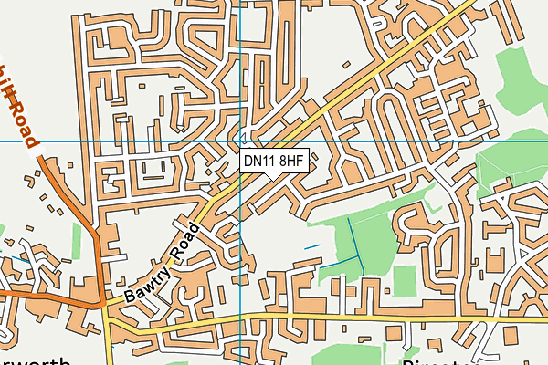 DN11 8HF map - OS VectorMap District (Ordnance Survey)