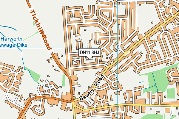 DN11 8HJ map - OS VectorMap District (Ordnance Survey)