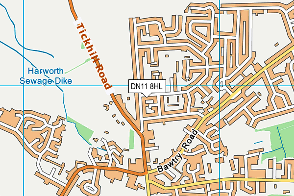 DN11 8HL map - OS VectorMap District (Ordnance Survey)