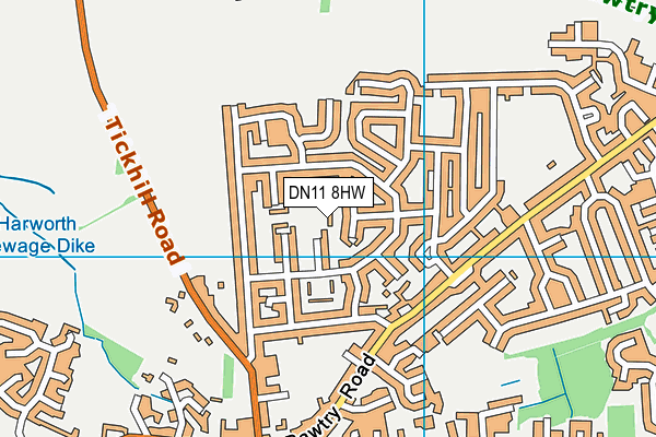 DN11 8HW map - OS VectorMap District (Ordnance Survey)