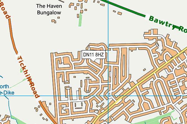 DN11 8HZ map - OS VectorMap District (Ordnance Survey)