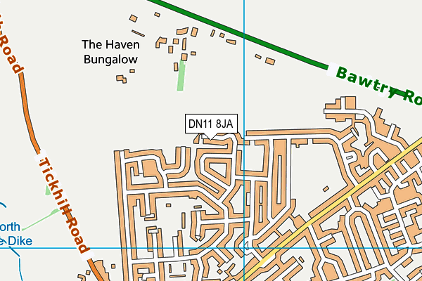 DN11 8JA map - OS VectorMap District (Ordnance Survey)
