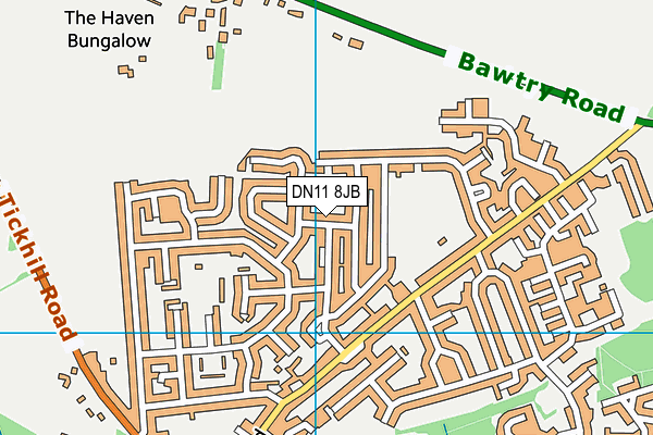 DN11 8JB map - OS VectorMap District (Ordnance Survey)